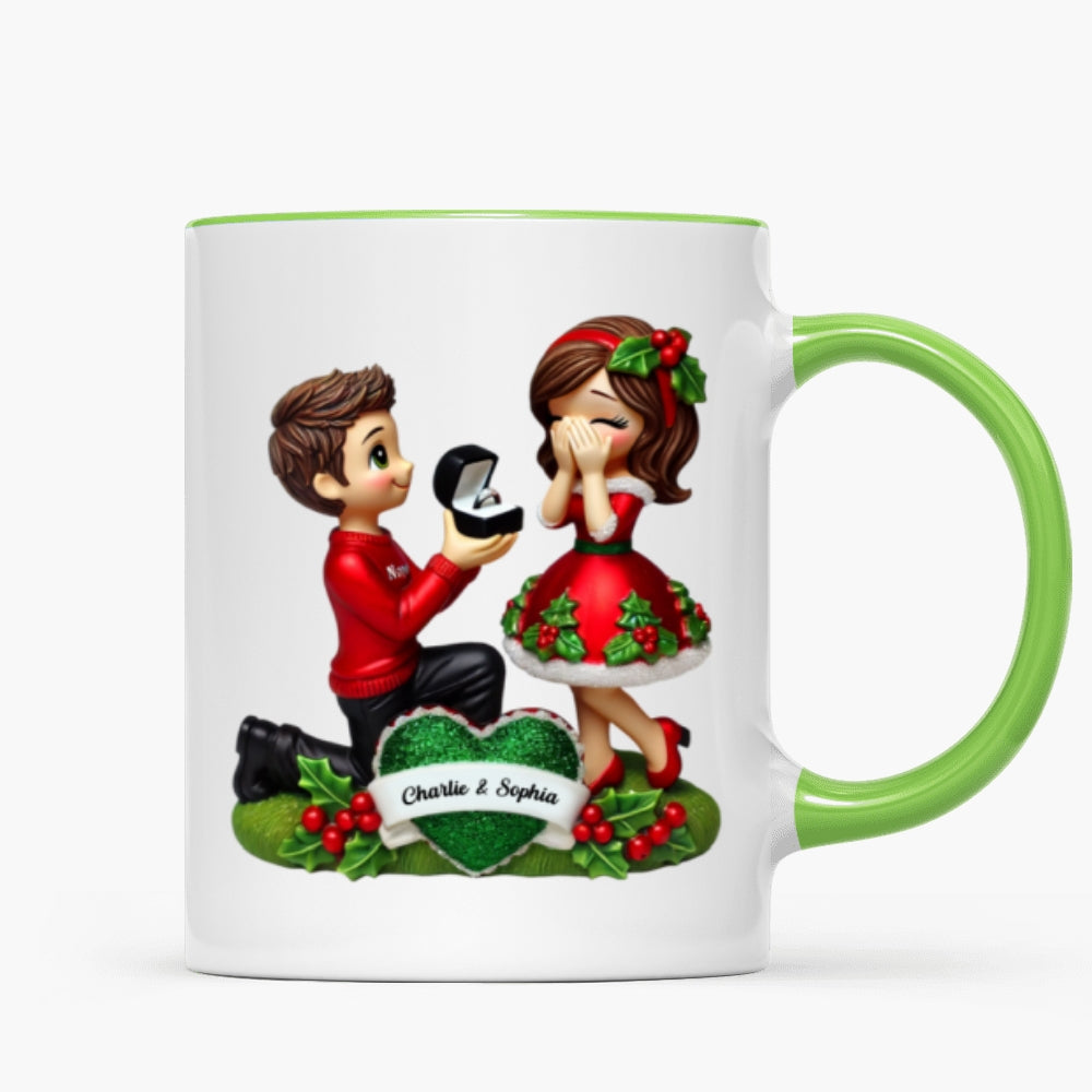 Marriage Proposal Personalized Mug, Personalized Newly Engaged Present, She Said Yes! Custom Just Engaged Gifts for Couples