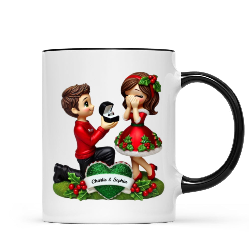 Marriage Proposal Personalized Mug, Personalized Newly Engaged Present, She Said Yes! Custom Just Engaged Gifts for Couples