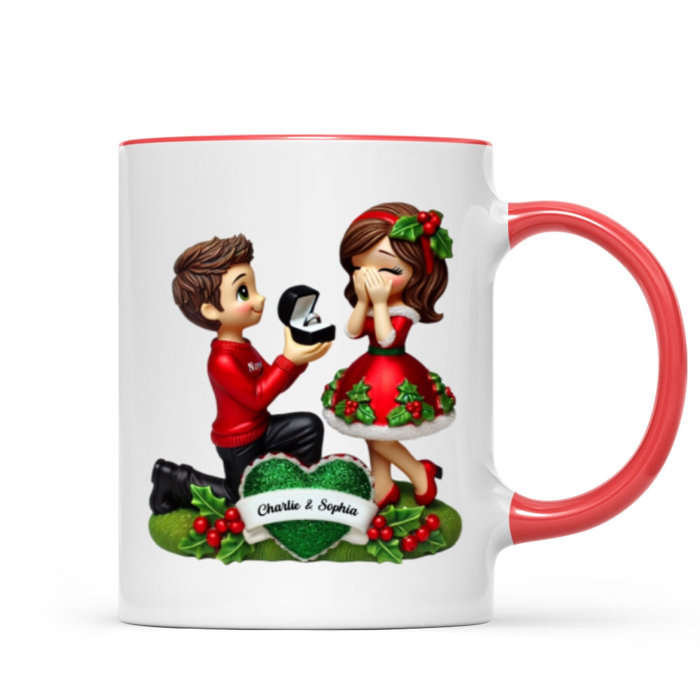 Marriage Proposal Personalized Mug, Personalized Newly Engaged Present, She Said Yes! Custom Just Engaged Gifts for Couples