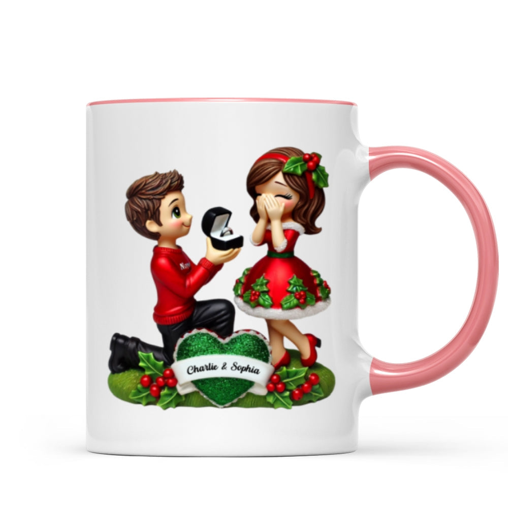 Marriage Proposal Personalized Mug, Personalized Newly Engaged Present, She Said Yes! Custom Just Engaged Gifts for Couples
