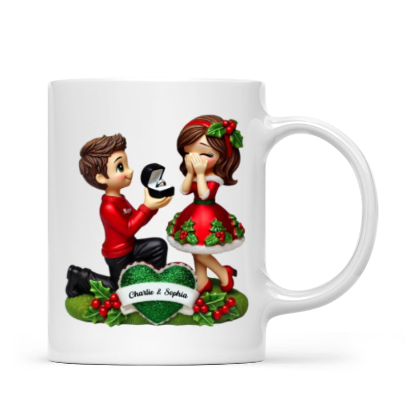 Marriage Proposal Personalized Mug, Personalized Newly Engaged Present, She Said Yes! Custom Just Engaged Gifts for Couples