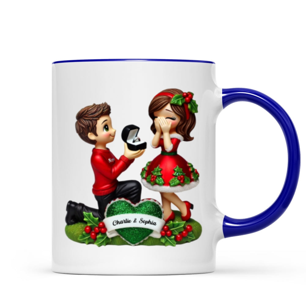 Marriage Proposal Personalized Mug, Personalized Newly Engaged Present, She Said Yes! Custom Just Engaged Gifts for Couples