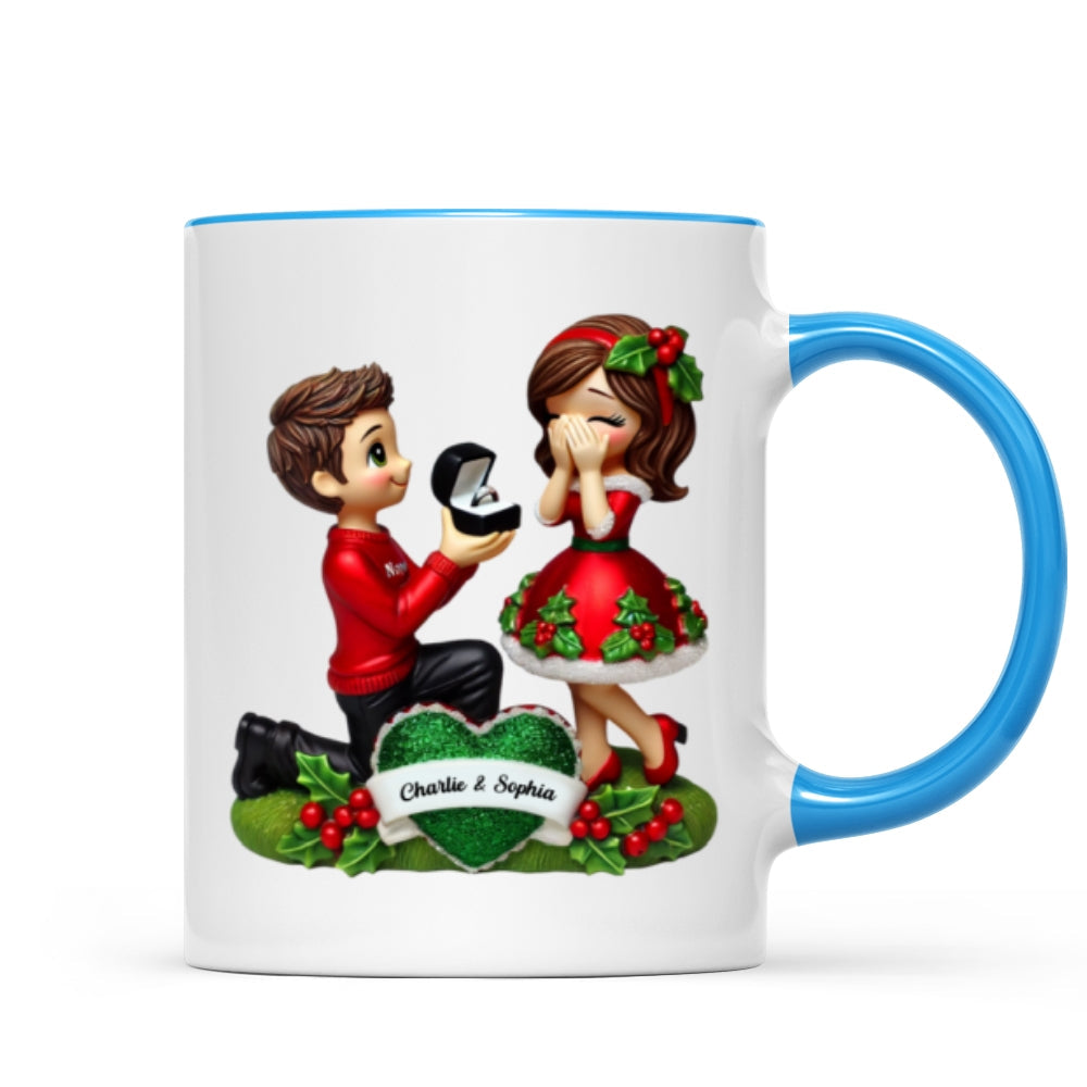 Marriage Proposal Personalized Mug, Personalized Newly Engaged Present, She Said Yes! Custom Just Engaged Gifts for Couples